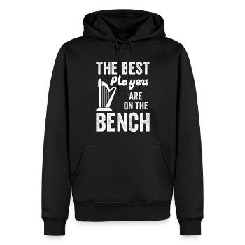 Die Besten Spieler Sitzen Auf Der Bank Harfe - Männer Premium Bio Hoodie - Schwarz - Vorne - Nico (187cm)