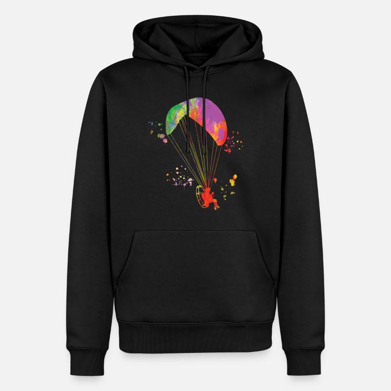 Parapente motorisé Paramoteur Paramoteur - Sweat à capuche Premium bio Homme - noir