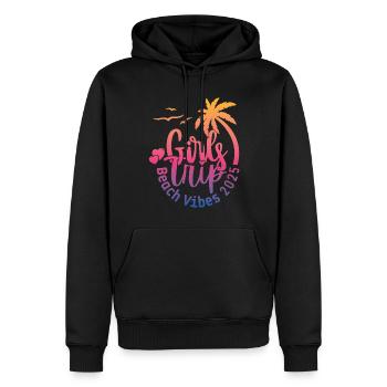 Week-end entre filles Beach Vibes 2025 - Sweat à capuche Premium bio Homme - noir - Devant - Nico (187cm)