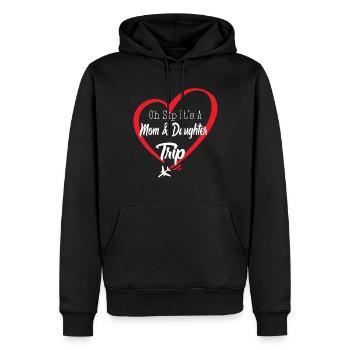 Oh Sip C’est un voyage maman et fille - Sweat à capuche Premium bio Homme - noir - Devant - Nico (187cm)
