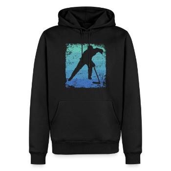 Eishockeyspieler Vintage Eishockey - Männer Premium Bio Hoodie - Schwarz - Vorne - Nico (187cm)