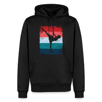 Patinage artistique Patinage artistique Patinage sur glace - Sweat à capuche Premium bio Homme - noir - Devant - Nico (187cm)
