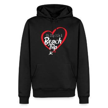 Oh Sip C’est un voyage à la plage - Sweat à capuche Premium bio Homme - noir - Devant - Nico (187cm)