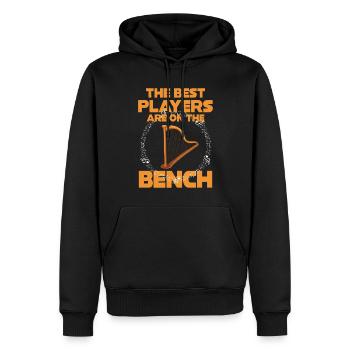 Die Besten Spieler Sitzen Auf Der Bank Harfe - Männer Premium Bio Hoodie - Schwarz - Vorne - Nico (187cm)