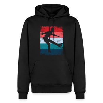 Patinage artistique Patinage artistique Patinage sur glace - Sweat à capuche Premium bio Homme - noir - Devant - Nico (187cm)