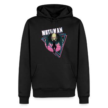 Mottenmann Retro Vintage Monster Gruseliges Kryptid - Männer Premium Bio Hoodie - Schwarz - Vorne - Nico (187cm)