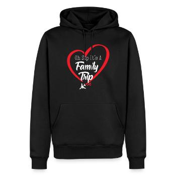 Oh Sip C’est un voyage en famille - Sweat à capuche Premium bio Homme - noir - Devant - Nico (187cm)