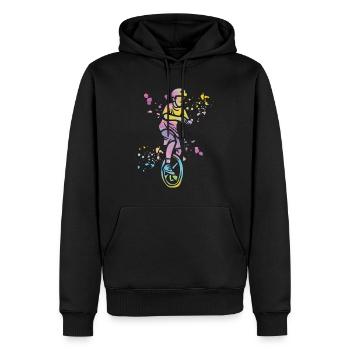 Unicycliste monocycle monocycle - Sweat à capuche Premium bio Homme - noir - Devant - Nico (187cm)