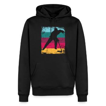 Eishockeyspieler Vintage Eishockey - Männer Premium Bio Hoodie - Schwarz - Vorne - Nico (187cm)