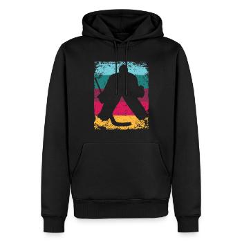 Eishockeyspieler Vintage Eishockey - Männer Premium Bio Hoodie - Schwarz - Vorne - Nico (187cm)