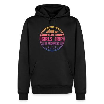 Attention Girls Trip en cours - Sweat à capuche Premium bio Homme - noir - Devant - Nico (187cm)