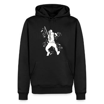 Speerwurf Colorsplash Speerwurf - Männer Premium Bio Hoodie - Schwarz - Vorne - Nico (187cm)