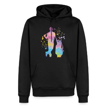 Golfer Colorsplash Kinder Miniaturgolf - Männer Premium Bio Hoodie - Schwarz - Vorne - Nico (187cm)