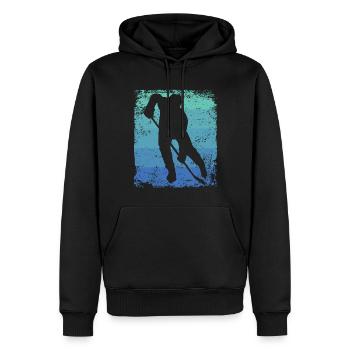 Eishockeyspieler Vintage Eishockey - Männer Premium Bio Hoodie - Schwarz - Vorne - Nico (187cm)
