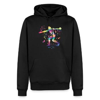 Lanceur de disque Lancer de disque Colorsplash - Sweat à capuche Premium bio Homme - noir - Devant - Nico (187cm)