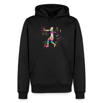 Lancer de javelot Colorsplash Lancer de javelot - Sweat à capuche Premium bio Homme - noir - Devant - Nico (187cm)