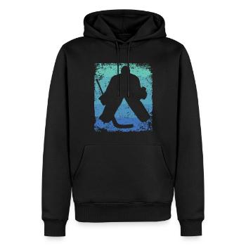 Eishockeyspieler Vintage Eishockey - Männer Premium Bio Hoodie - Schwarz - Vorne - Nico (187cm)
