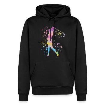 Golfer Colorsplash Kinder Miniaturgolf - Männer Premium Bio Hoodie - Schwarz - Vorne - Nico (187cm)