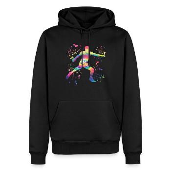 Lanceur de disque Lancer de disque Colorsplash - Sweat à capuche Premium bio Homme - noir - Devant - Nico (187cm)