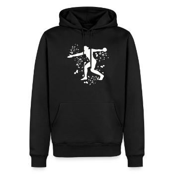 Diskuswerfer Colorsplash Diskuswurf - Männer Premium Bio Hoodie - Schwarz - Vorne - Nico (187cm)