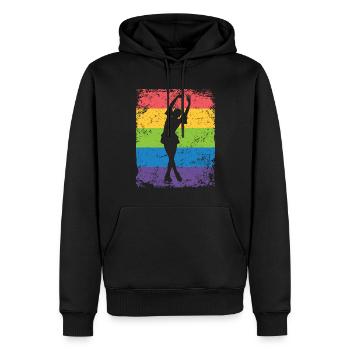 Patinage artistique Patinage artistique Patinage sur glace - Sweat à capuche Premium bio Homme - noir - Devant - Nico (187cm)