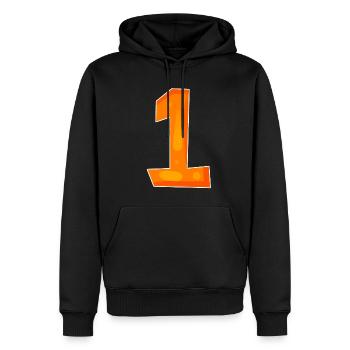 Numéro 1 Numéro Gagnant Premier Gagnant - Sweat à capuche Premium bio Homme - noir - Devant - Nico (187cm)
