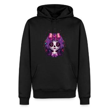 Fee Calavera Muertos Tag der Toten Halloween - Männer Premium Bio Hoodie - Schwarz - Vorne - Nico (187cm)