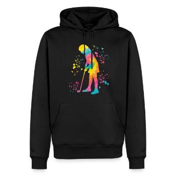 Golfer Colorsplash Kinder Miniaturgolf - Männer Premium Bio Hoodie - Schwarz - Vorne - Nico (187cm)