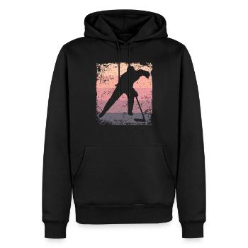 Joueurs de hockey sur glace Vintage Hockey sur glace - Sweat à capuche Premium bio Homme - noir - Devant - Nico (187cm)