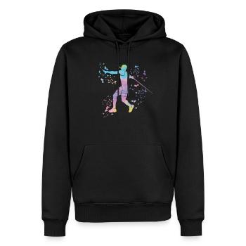 Speerwurf Colorsplash Speerwurf - Männer Premium Bio Hoodie - Schwarz - Vorne - Nico (187cm)