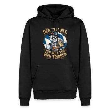 Der Tut Nix, Der Will Nur Bier Trinken - Männer Premium Bio Hoodie - Schwarz - Vorne - Nico (187cm)