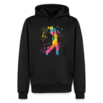 Golfer Colorsplash Kinder Miniaturgolf - Männer Premium Bio Hoodie - Schwarz - Vorne - Nico (187cm)