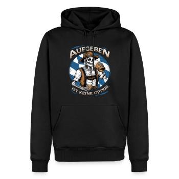 Aufgeben ist keine Option Bier Oktober - Männer Premium Bio Hoodie - Schwarz - Vorne - Nico (187cm)
