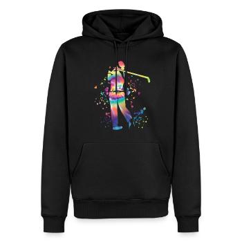 Golfer Colorsplash Kinder Miniaturgolf - Männer Premium Bio Hoodie - Schwarz - Vorne - Nico (187cm)