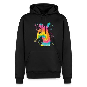 Lanceur de poids Colorsplash Lancer de poids - Sweat à capuche Premium bio Homme - noir - Devant - Nico (187cm)