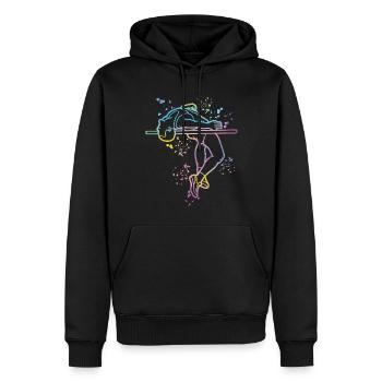 Hochspringer Wasserfarben Hochsprung - Männer Premium Bio Hoodie - Schwarz - Vorne - Nico (187cm)