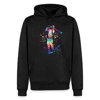 Golfer Colorsplash Kinder Miniaturgolf - Männer Premium Bio Hoodie - Schwarz - Vorne - Nico (187cm)