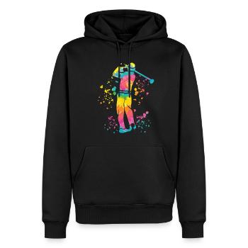 Golfer Colorsplash Kinder Miniaturgolf - Männer Premium Bio Hoodie - Schwarz - Vorne - Nico (187cm)