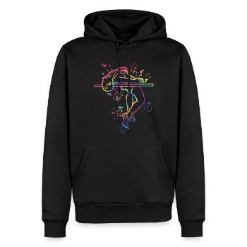 Hochspringer Wasserfarben Hochsprung - Männer Premium Bio Hoodie - Schwarz - Vorne - Nico (187cm)
