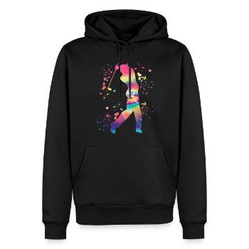 Golfer Colorsplash Kinder Miniaturgolf - Männer Premium Bio Hoodie - Schwarz - Vorne - Nico (187cm)