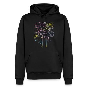 Course de haies Course d’obstacles Courses de haies pour enfants - Sweat à capuche Premium bio Homme - noir - Devant - Nico (187cm)