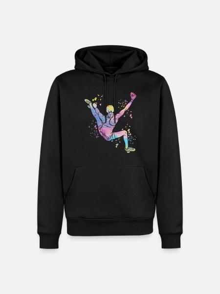 Boulderer Colorsplash Boulder Bouldern - Männer Premium Bio Hoodie - Schwarz