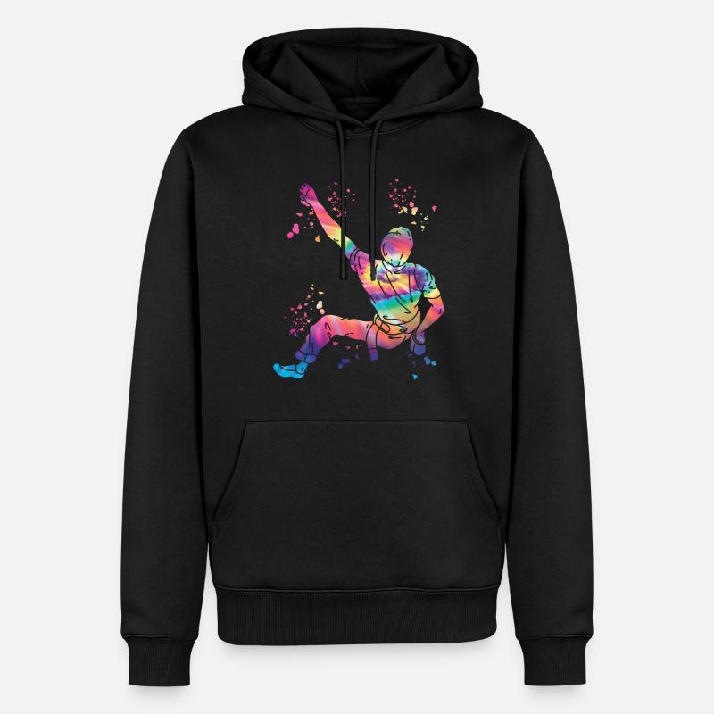 Boulderer Colorsplash Boulder Bouldering - Sweat à capuche Premium bio Homme - noir