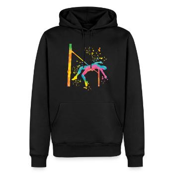 Hochspringer Wasserfarben Hochsprung - Männer Premium Bio Hoodie - Schwarz - Vorne - Nico (187cm)
