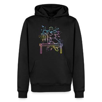 Course de haies Course d’obstacles Courses de haies pour enfants - Sweat à capuche Premium bio Homme - noir - Devant - Nico (187cm)