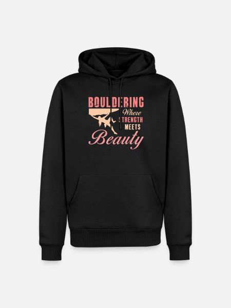 Bouldering Strength Meets Beauty Bouldering - Men’s Premium Organic Hoodie - black