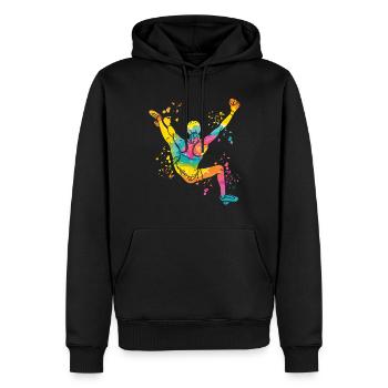 Bloc Colorsplash Bloc de bloc - Sweat à capuche Premium bio Homme - noir - Devant - Nico (187cm)