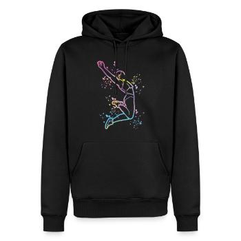Weitspringer Weitspringen Kinder Weitsprung - Männer Premium Bio Hoodie - Schwarz - Vorne - Nico (187cm)
