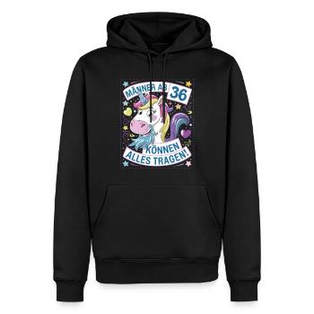 Men aged 36 and over can wear anything for their 36th birthday - Men’s Premium Organic Hoodie - black - Front - Nico (187cm)