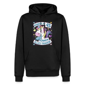 Les hommes de plus de 45 ans peuvent porter n’importe quoi pour leur 45e anniversaire - Sweat à capuche Premium bio Homme - noir - Devant - Nico (187cm)